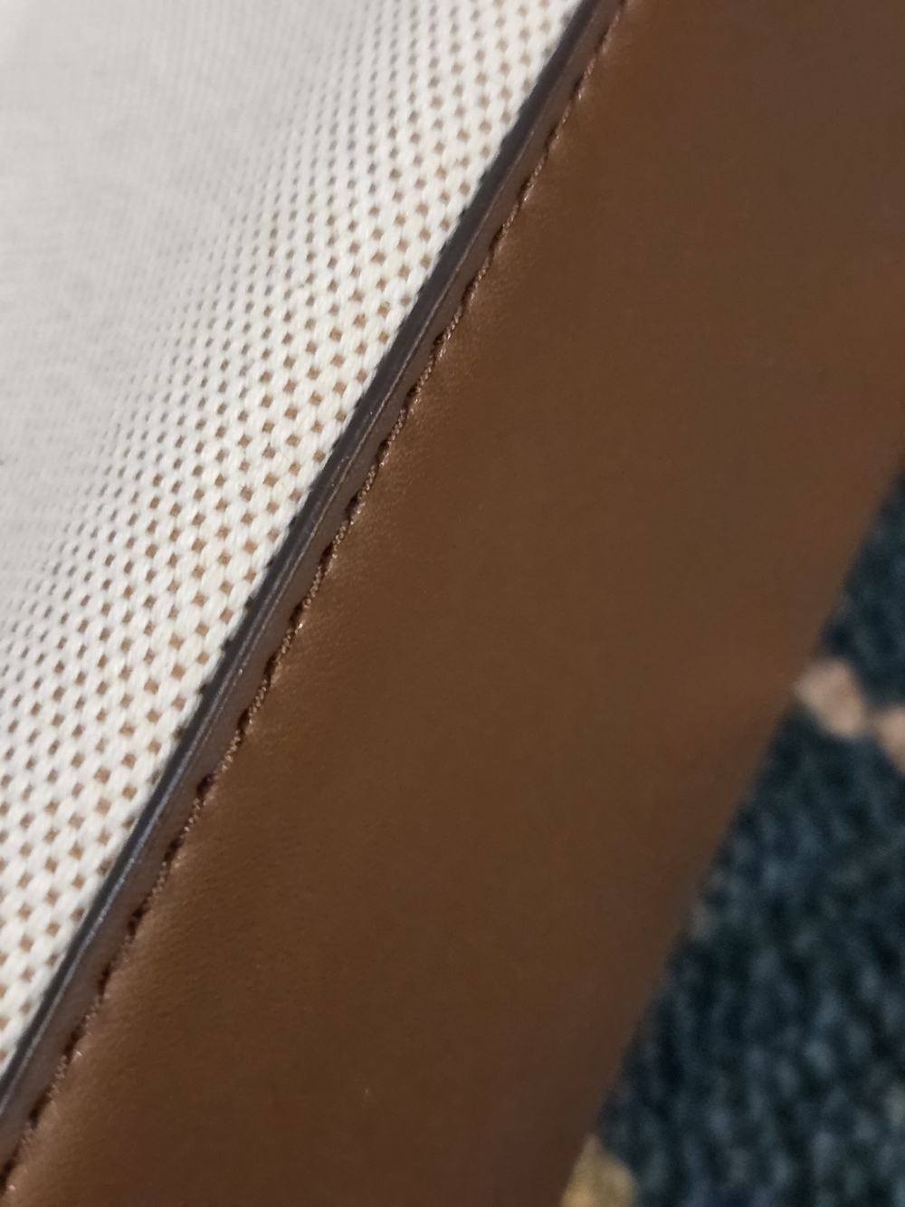 Michael Kors Cream Canvas Tote Crossbody with Brown Trim - Picture 5 of 11